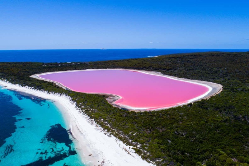 Hồ Hillier pha sắc hồng như trong truyện cổ tích tại Úc 2