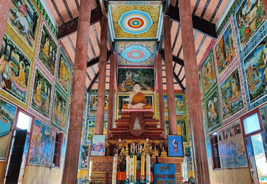 Khám phá chùa Phù Ly với kiến trúc độc đáo, đặc trưng của người Khmer 3