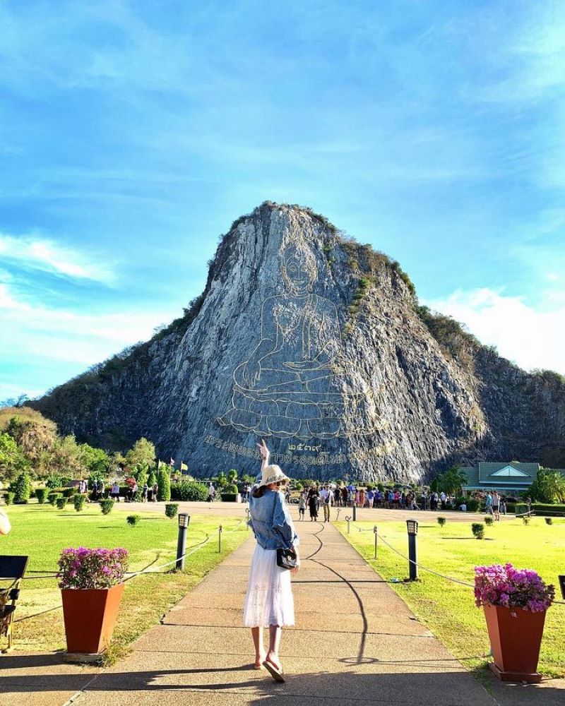 Ấn tượng Khao Chee Chan với tượng Phật khắc nổi trên núi 3