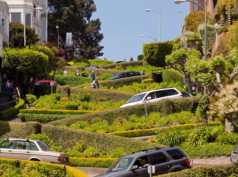 Lombard Street quanh co bên những luống hoa khoe sắc ở San Francisco 2