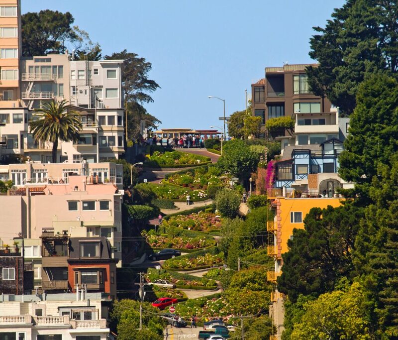 Lombard Street quanh co bên những luống hoa khoe sắc ở San Francisco 5