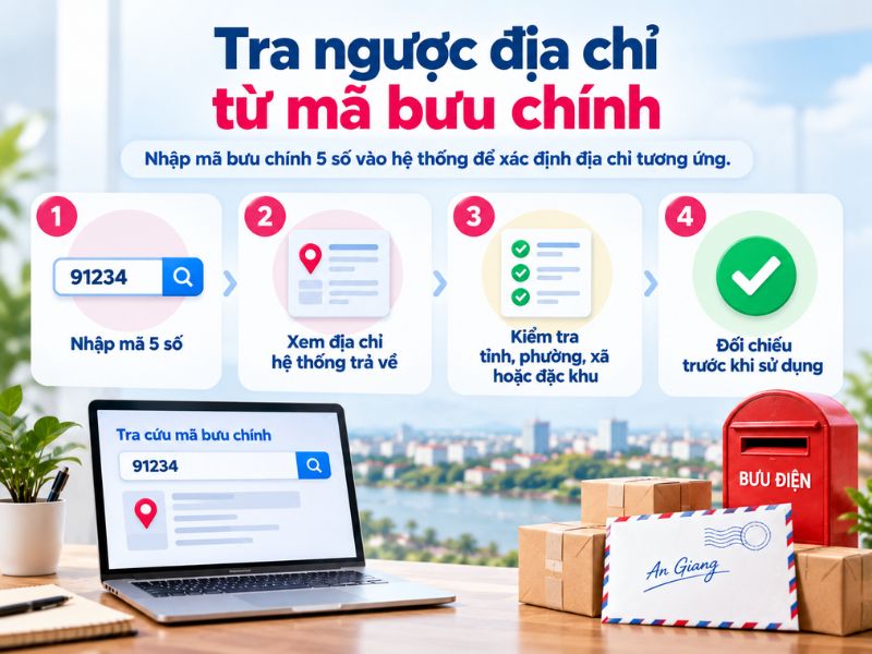 Bảng tra cứu mã bưu chính An Giang sau sáp nhập đầy đủ 5