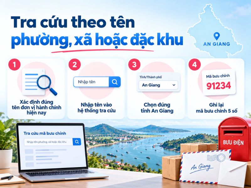 Bảng tra cứu mã bưu chính An Giang sau sáp nhập đầy đủ 4