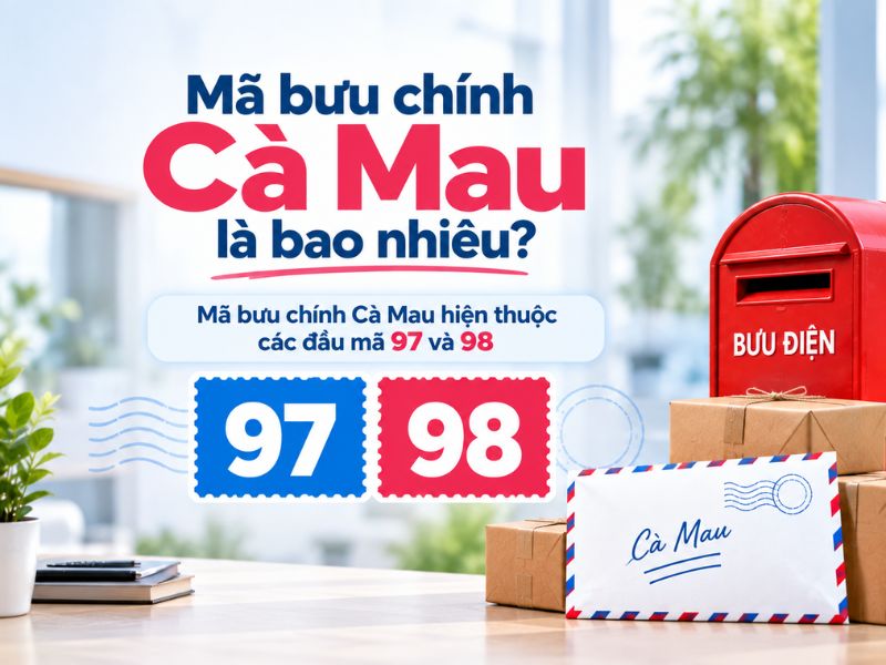 Bảng mã bưu chính Cà Mau đầy đủ theo đơn vị hành chính mới 2