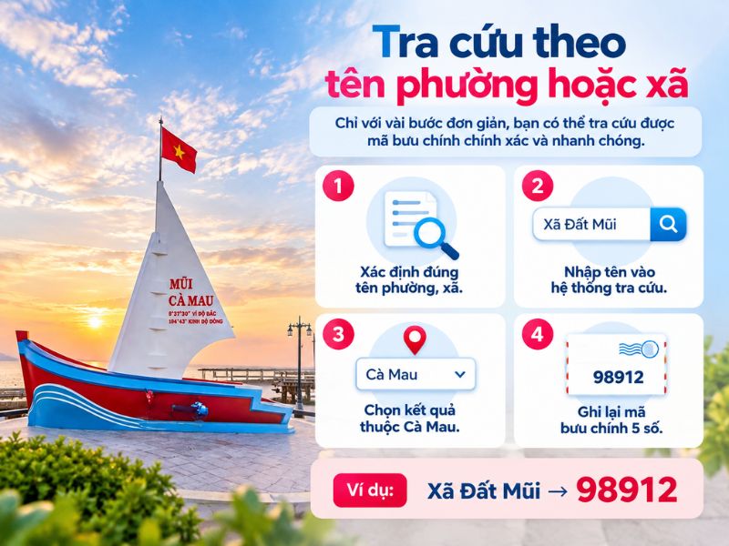 Bảng mã bưu chính Cà Mau đầy đủ theo đơn vị hành chính mới 4