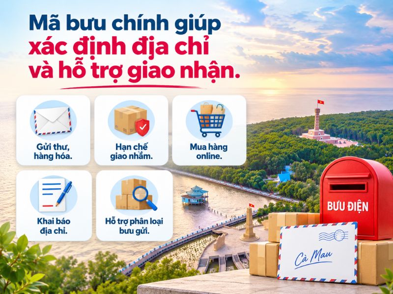 Bảng mã bưu chính Cà Mau đầy đủ theo đơn vị hành chính mới 3