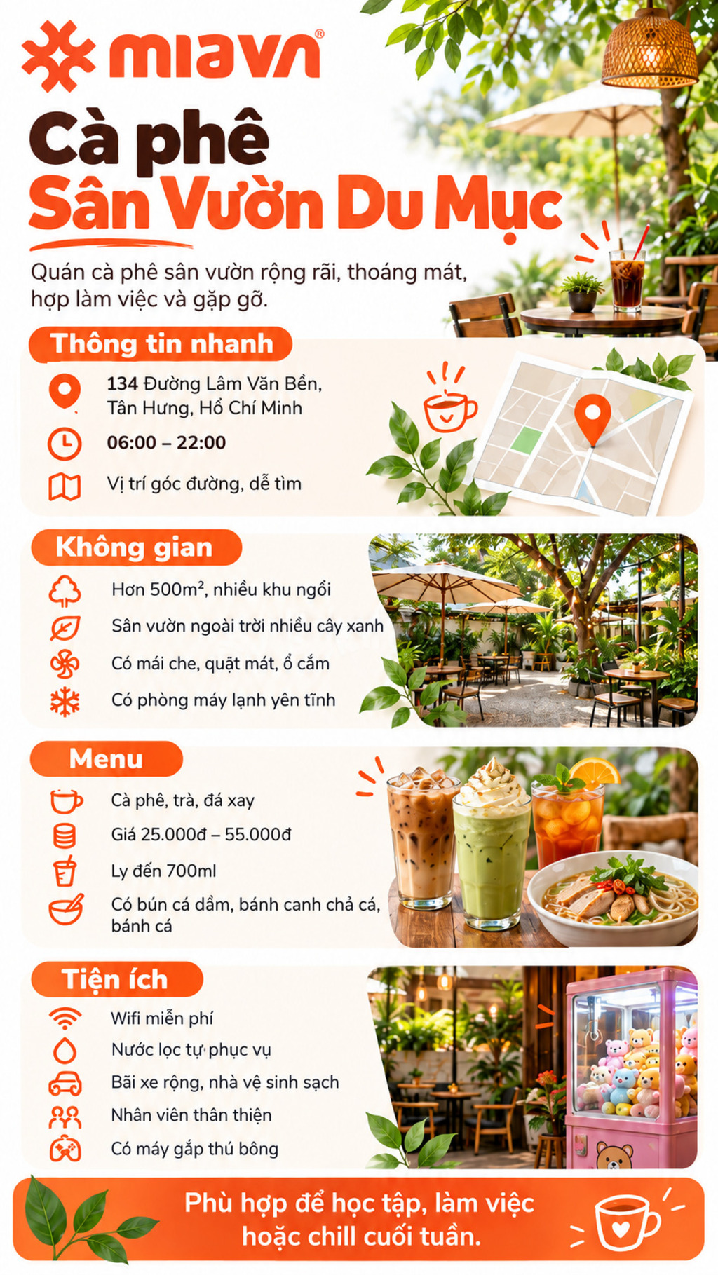 Cà phê Sân Vườn Du Mục, góc xanh thư giãn và chạy deadline cực chill 2