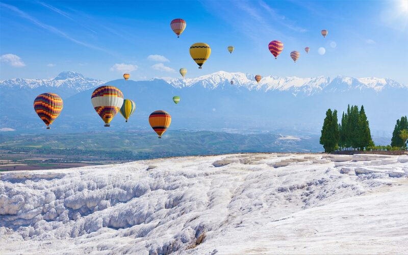 Pamukkale lâu đài bông bên những vách đá trắng ở Thổ Nhĩ Kỳ 7