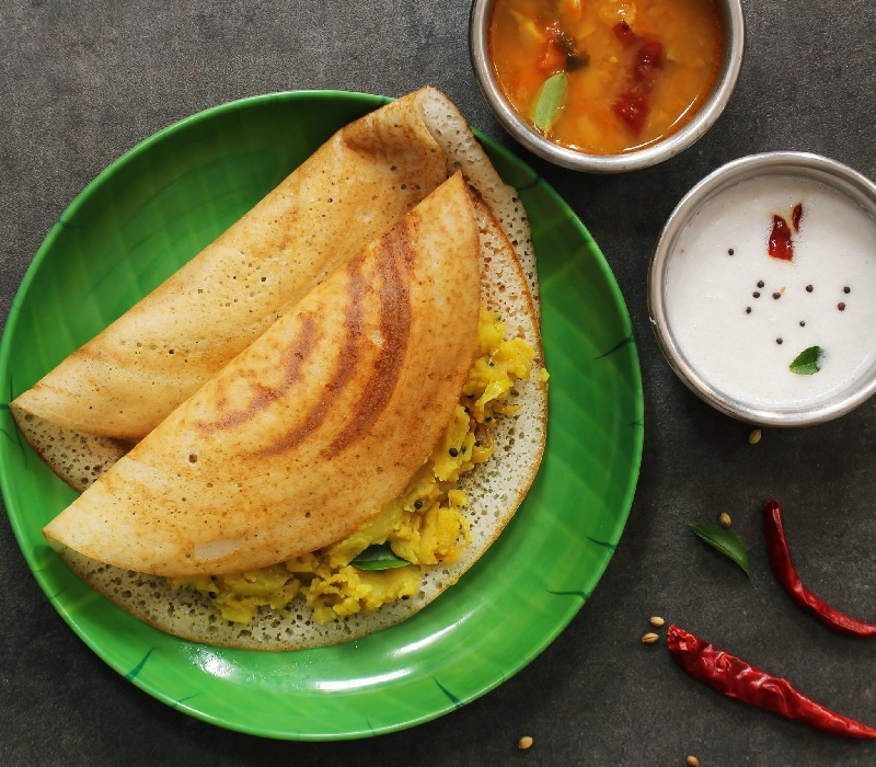 Review món bánh dosa Nam Ấn giòn ngoài, dai mềm trong