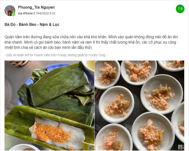 Thưởng thức đặc sắc ẩm thực truyền thống Huế tại quán bánh Mụ Đỏ 13