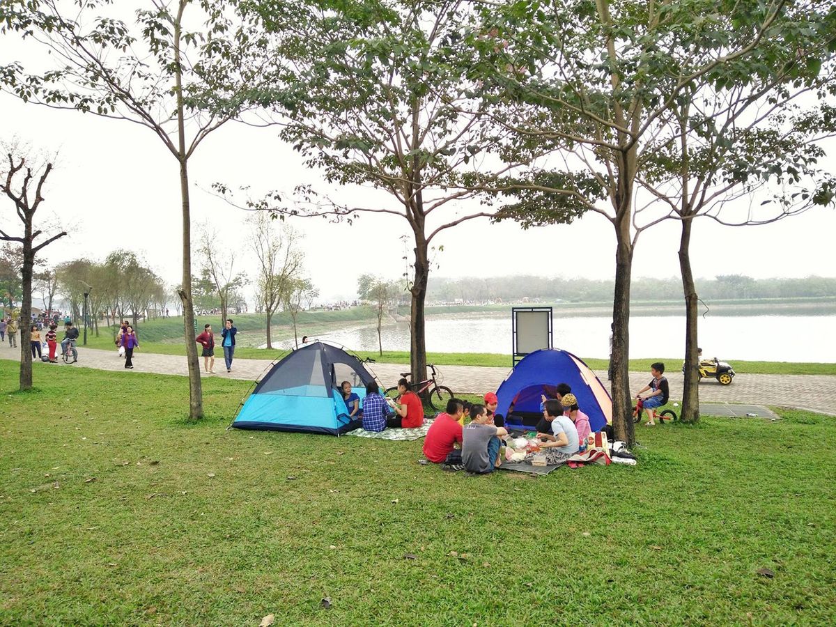 Trải nghiệm thú vị cắm trại tại công viên Yên Sở 5