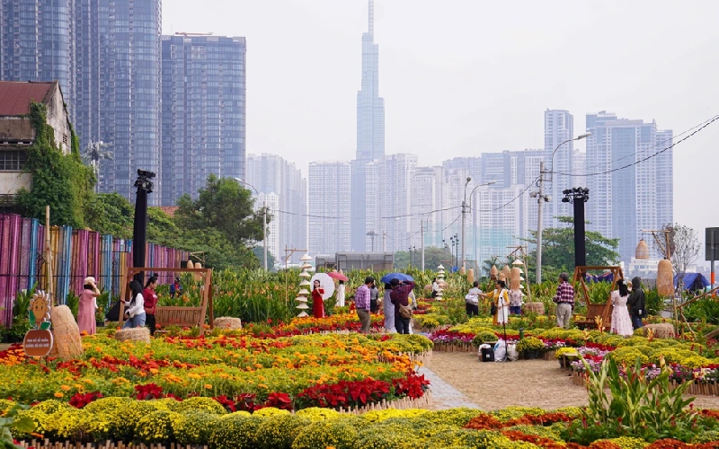 Check-in nhanh 3 vườn hoa tết đẹp, miễn phí tại TPHCM 9