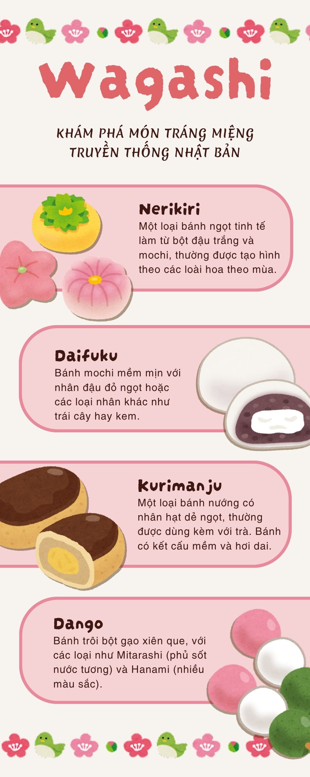 Wagashi: Những món ngọt mang hương vị truyền thống Nhật Bản 2