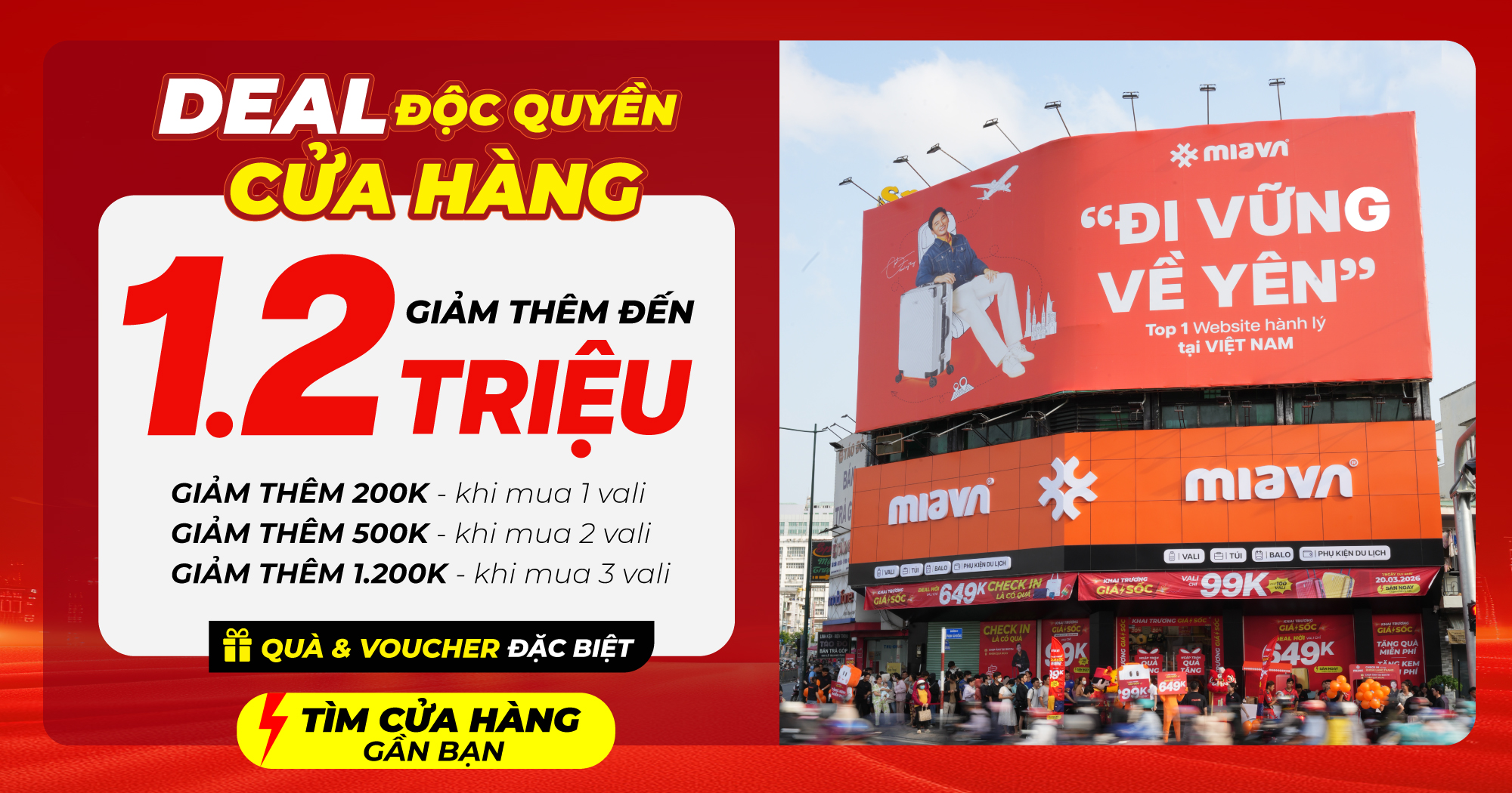 Deal độc quyền cửa hàng - Giảm thêm đến 1.2 triệu - Tìm cửa hàng gần bạn