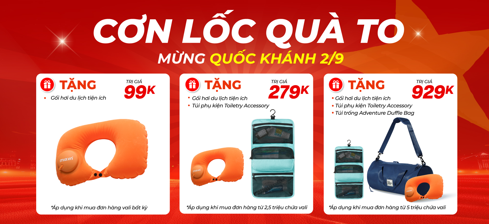 Cơn lốc quà to mừng Quốc Khánh 2/9 - Quà tặng trị giá đến 929K