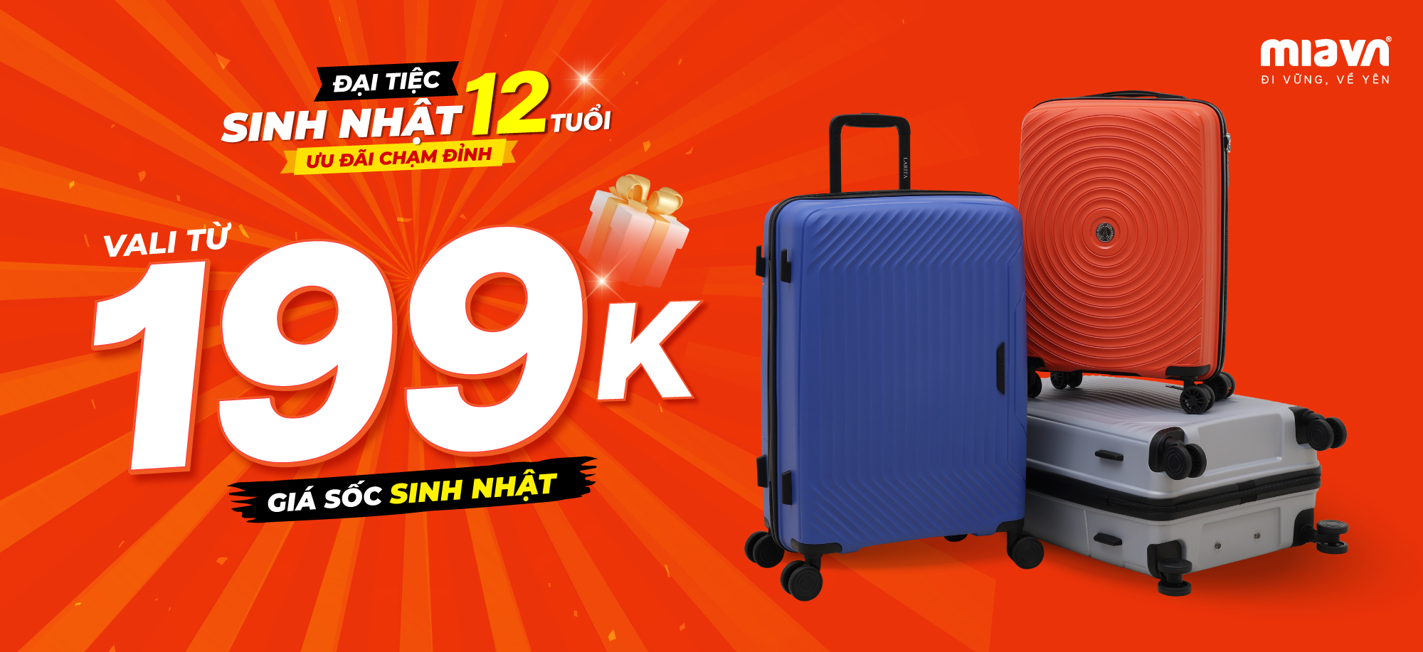 Đại tiệc sinh nhật MIA.vn 12 tuổi - Vali từ 199K