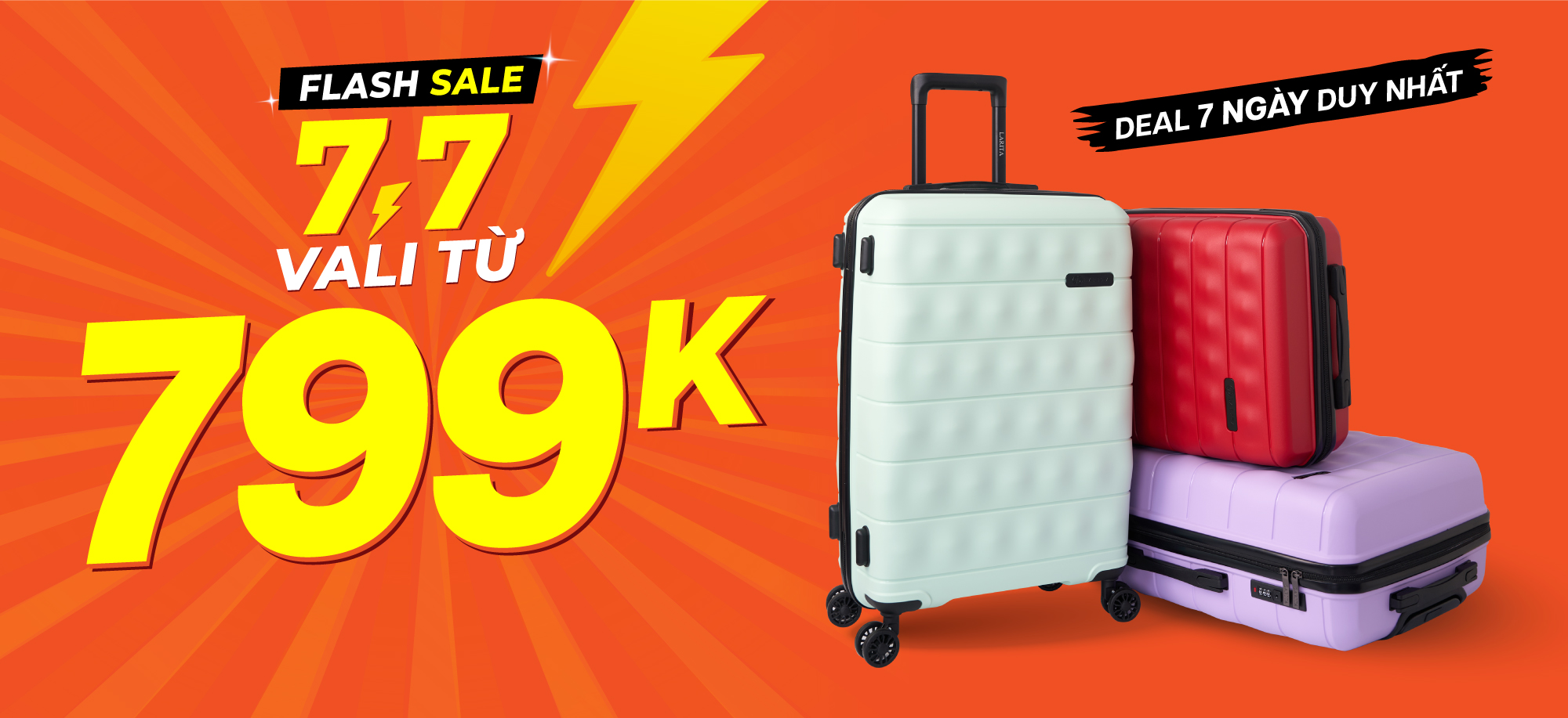 Flash Sale 7.7 - Vali chỉ từ 799K