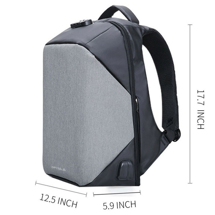 Ofiyaa Passcode Lock Defender for Laptop 15" (OFI1902) Backpack M Grey 1
