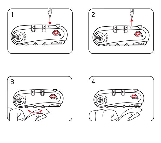 Cách sử dụng khóa số vali TSA của chiếc vali kéo