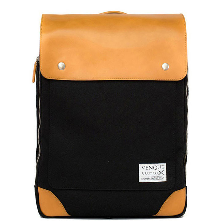venque-flatsquare-mini-backpack-m-b Black