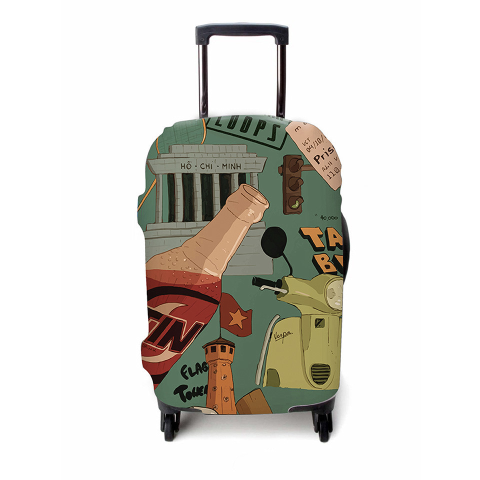 Bao trùm Vali Loops Hanoi Street Corner S Ða Màu 3