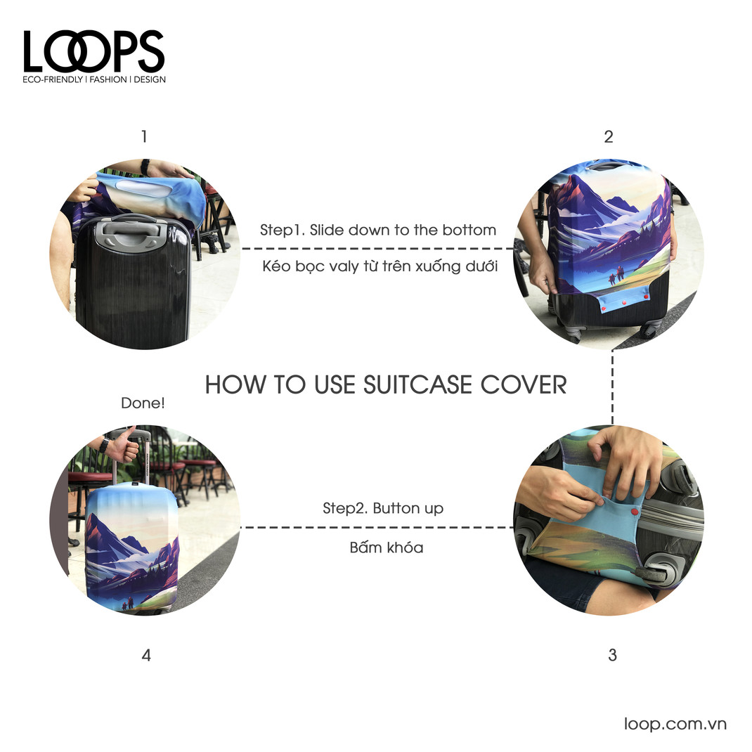 Bao trùm Vali Loops Hanoi Street Corner S Ða Màu 5