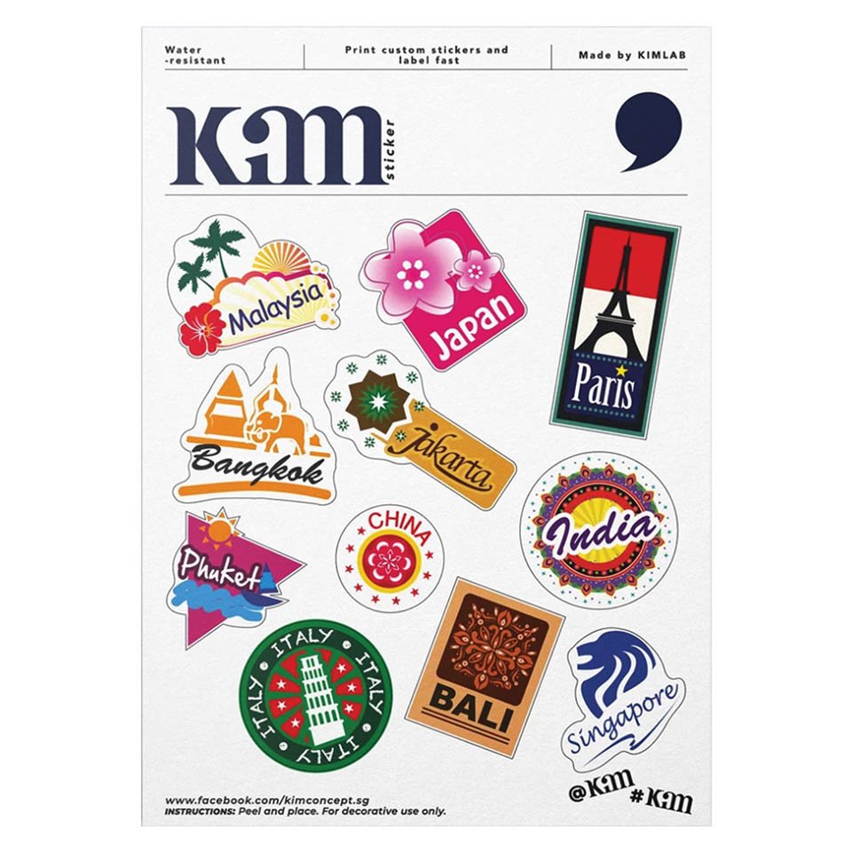 Kim Travel Over The World - Sticker Sheet S Đa Màu