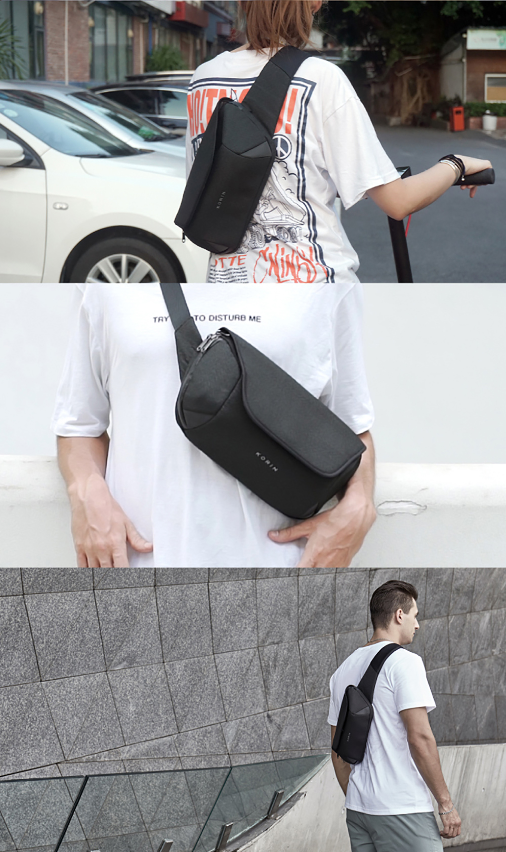 Túi bao tử Korin ClickSling bag K6 S Black