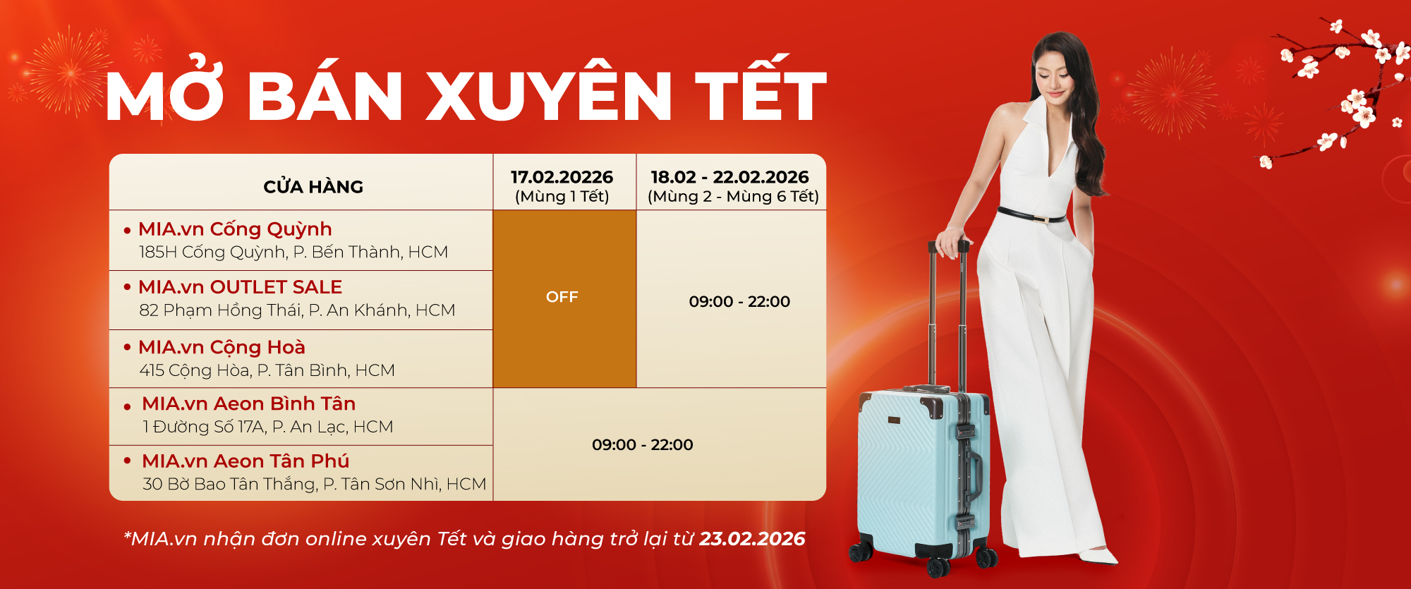 MỞ BÁN XUYÊN TẾT