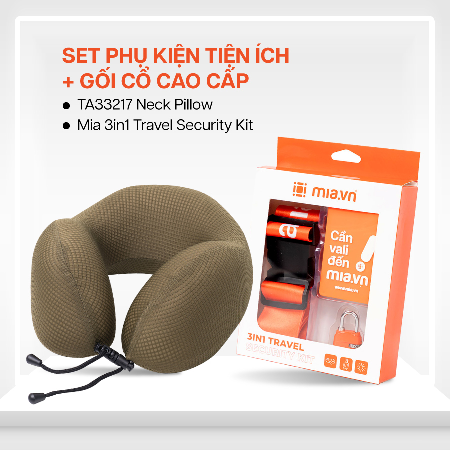 Phụ kiện khác Combo 2 món phụ kiện Mia 3in1 Travel Security Kit + Gối cổ du lịch Travel Neck Pillow