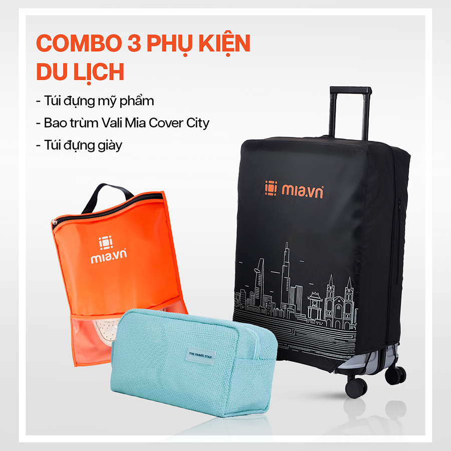 Phụ kiện khác Combo 2 món phụ kiện Túi đựng giày Mia Pack-it + Bao trùm Mia Cover + Túi đựng mỹ phẩm The Travel Star Summer