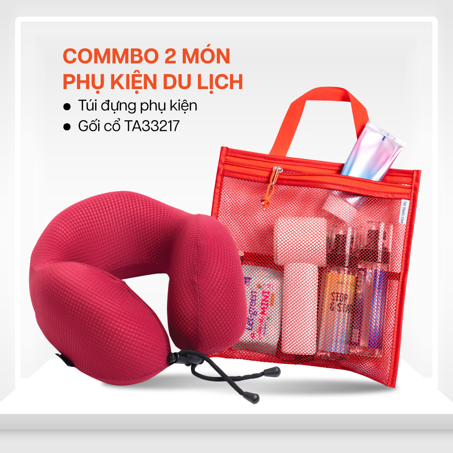 Phụ kiện khác Combo 2 món phụ kiện Túi phụ kiện The Travel Star Mesh Travel Pouch + Gối cổ du lịch Travel Neck Pillow