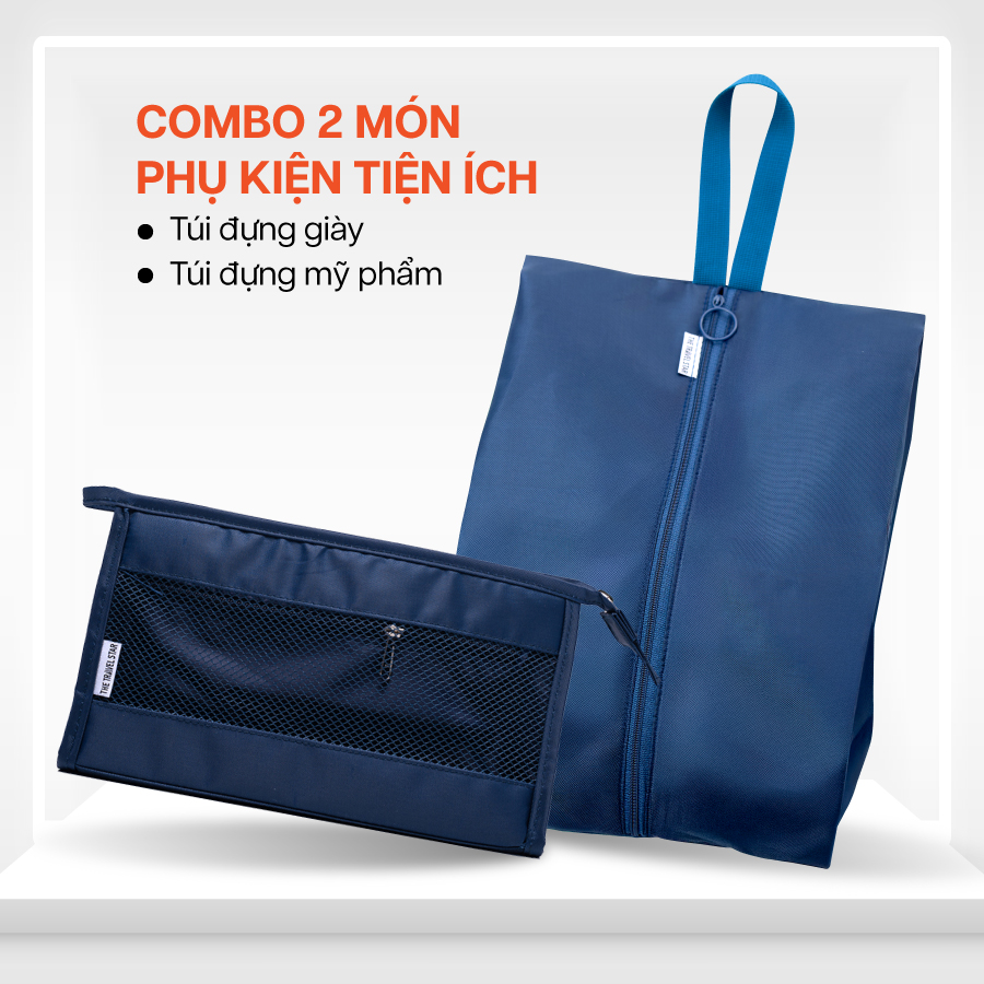 Phụ kiện khác Combo phụ kiện: Túi đựng giày The Travel Star Compact Shoe Bag + Túi mỹ phẩm The Travel Star Cosmetics bag 