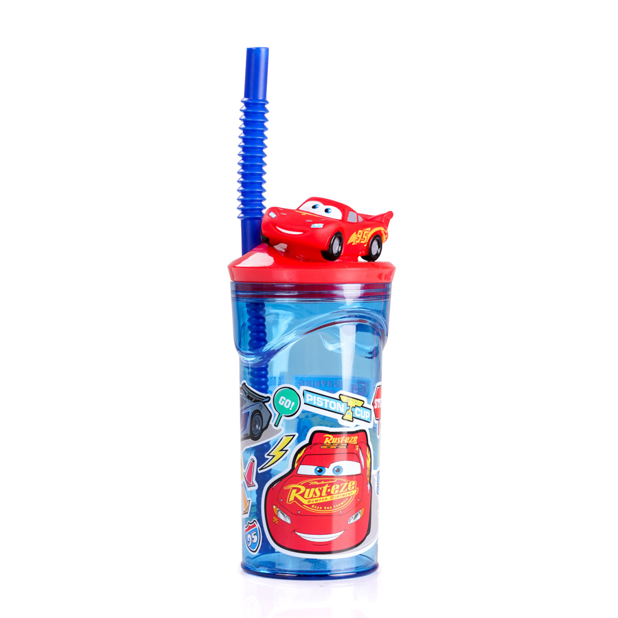 Bình nước Disney Mc Queen 51566 Straw Tumbler 360ml Blue