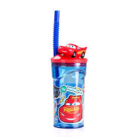 Bình nước Disney Mc Queen 51566 Straw Tumbler 360ml Blue