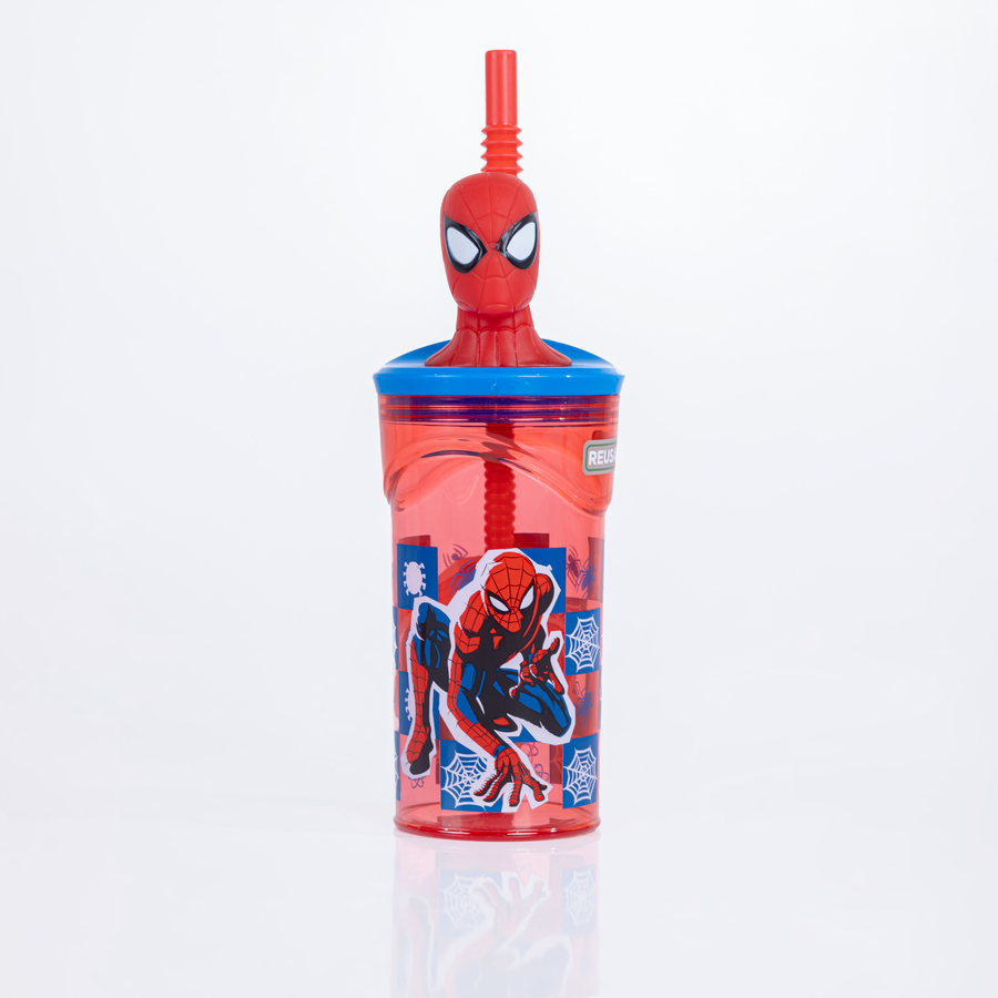 Bình nước Disney Spider Man 74766 Straw Tumbler 360ml Red