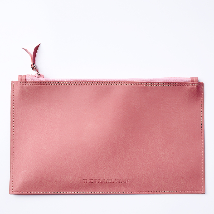 Túi đựng mỹ phẩm The Travel Star Leather Clutch S Pink