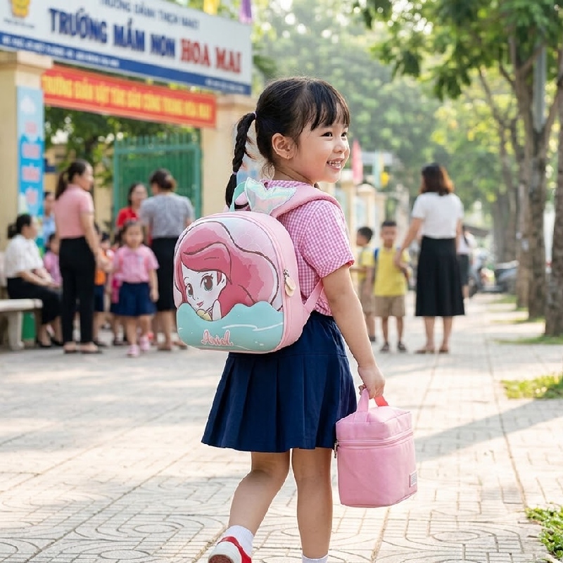 Review balo cho bé gái mẫu giáo Disney Ariel 4