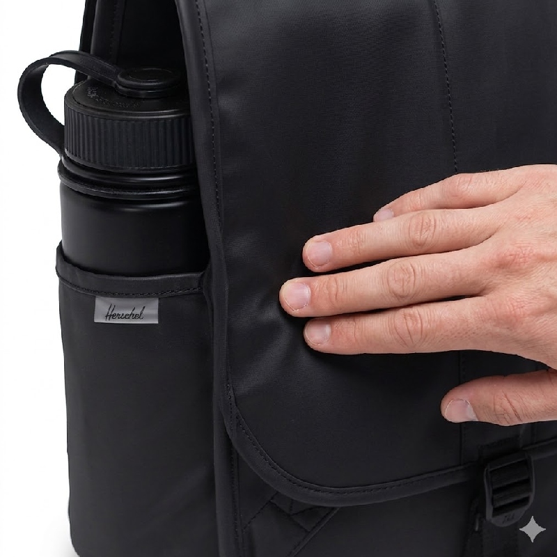 Balo đen trơn Herschel City Weather Resistant dễ sử dụng hơn mình nghĩ 4
