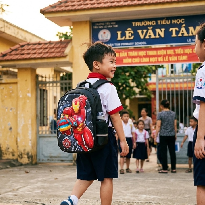 Trải nghiệm balo đi học cho bé trai lớp 1 Disney BA5956B2 2