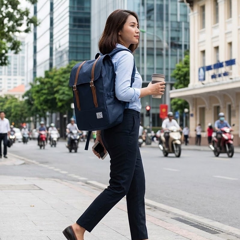 Review chân thật balo đi làm chống nước Herschel Survey TM 4