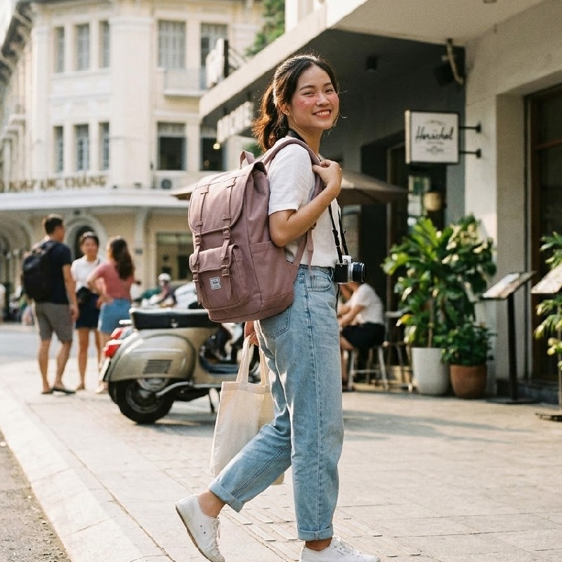 Cảm nhận balo nữ cute Herschel Little America TM sau khi sử dụng 3