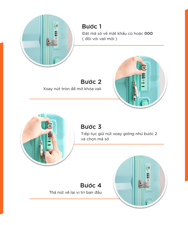 5 cách cài mật khẩu vali dễ làm cho từng loại khóa 5