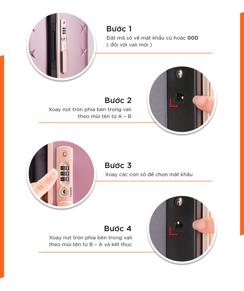 5 cách cài mật khẩu vali dễ làm cho từng loại khóa 6