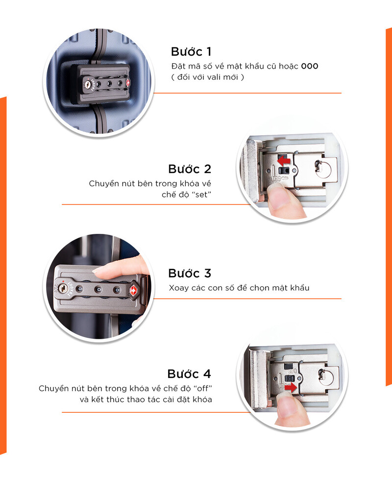 5 cách cài mật khẩu vali dễ làm cho từng loại khóa 7