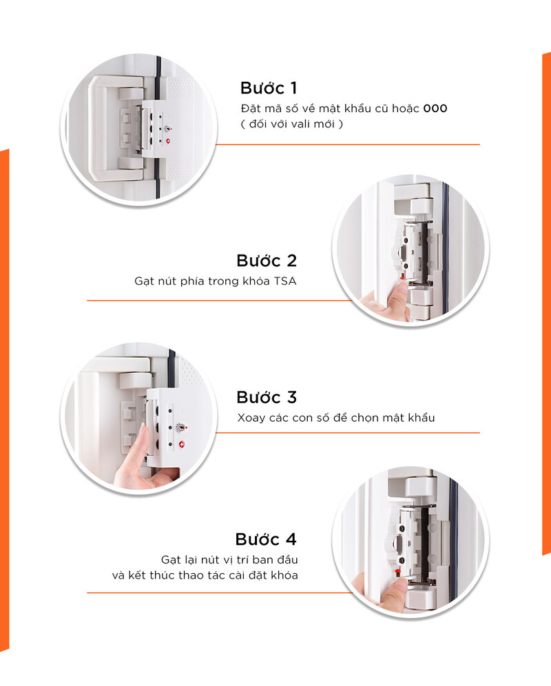 5 cách cài mật khẩu vali dễ làm cho từng loại khóa 8