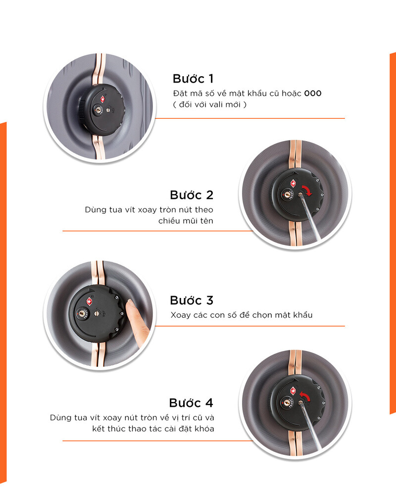 5 cách cài mật khẩu vali dễ làm cho từng loại khóa 9