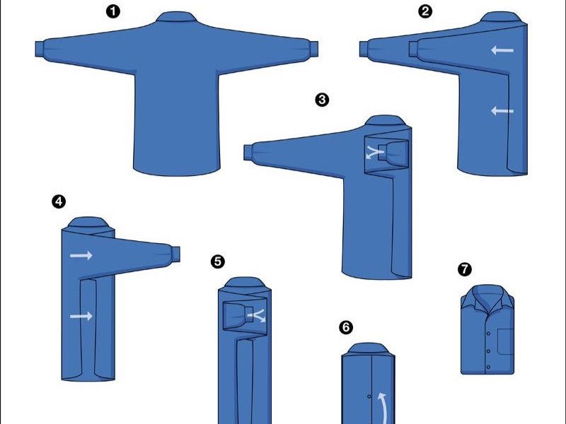 6 cách gấp áo sơ mi tay dài: Nhanh, gọn, giữ form chuẩn 3