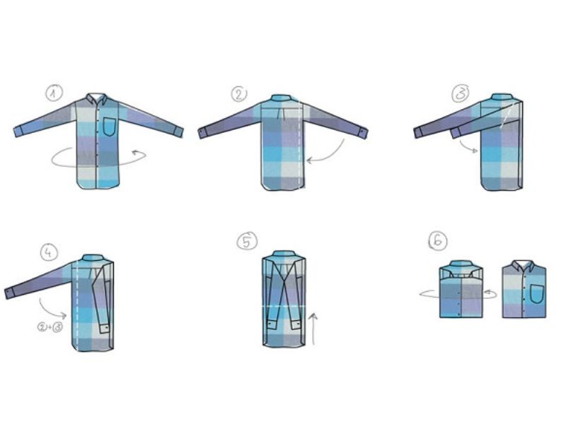 6 cách gấp áo sơ mi tay dài: Nhanh, gọn, giữ form chuẩn 7