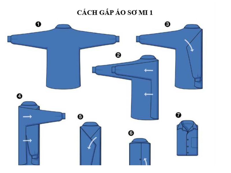 6 cách gấp áo sơ mi tay dài: Nhanh, gọn, giữ form chuẩn 2